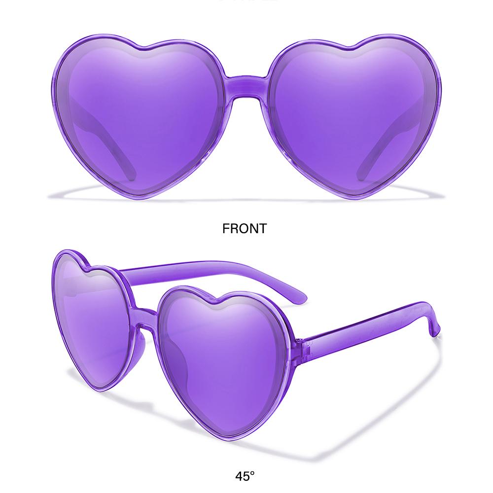 Trendy Halloween Cosplay Clout Goggle Heart Sunglasses for Women UV400 Protection Heart-Shaped Sunglasses