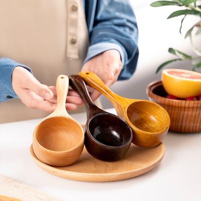 Японская ложка для каши, половник для супа, деревянная ложка для еды, риса, лапши, пасты, напитков, Suofen Eat Big Home Water Spoons Tableware Kitchen Bar