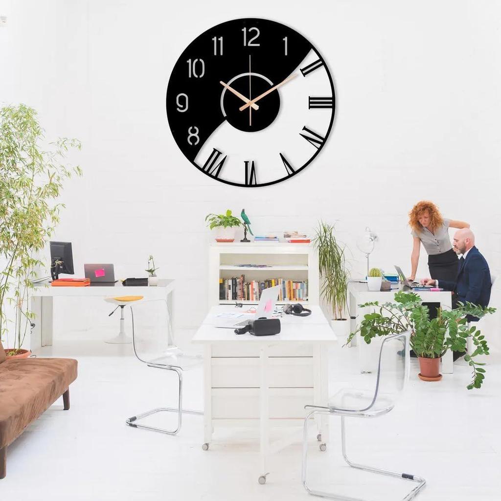Stylish Metal Analog Wall Clock for Living Room, Office, Kitchen, Home and Hall | Antique Fancy Big Size Modern Wall Watch for Home Decor (60CM)