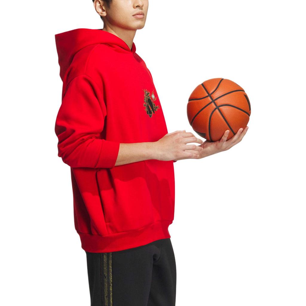 adidas Толстовка Originals FW23 Dragon Year серии CNY с логотипом и принтом дракона, топы унисекс, красный JE3500