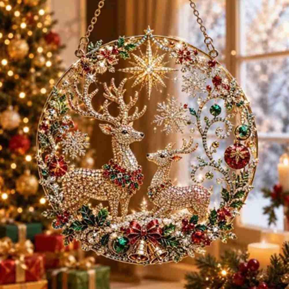 Acrylic Board Christmas Diamond Painting Set DIY Diamond Painting Craft Set Home Wall Hanging