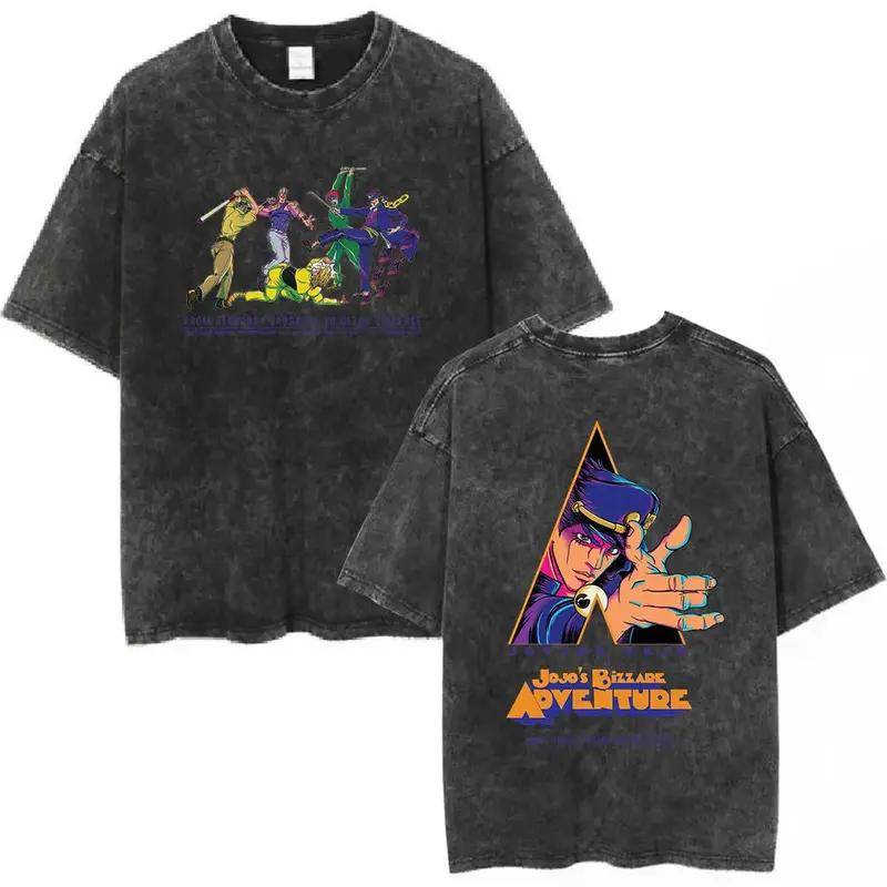 Аниме JoJo's Bizarre Adventure Брандо Диего Графическая футболка Мужская Хлопковая одежда Оверсайз Футболка Стиранная футболка Харадзюку Футболка