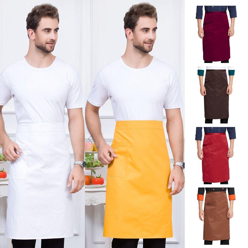 Unisex Waist Apron 3 Pockets Waiter Half Waist Apron New Short Half Waist Apron  Cafe Shop