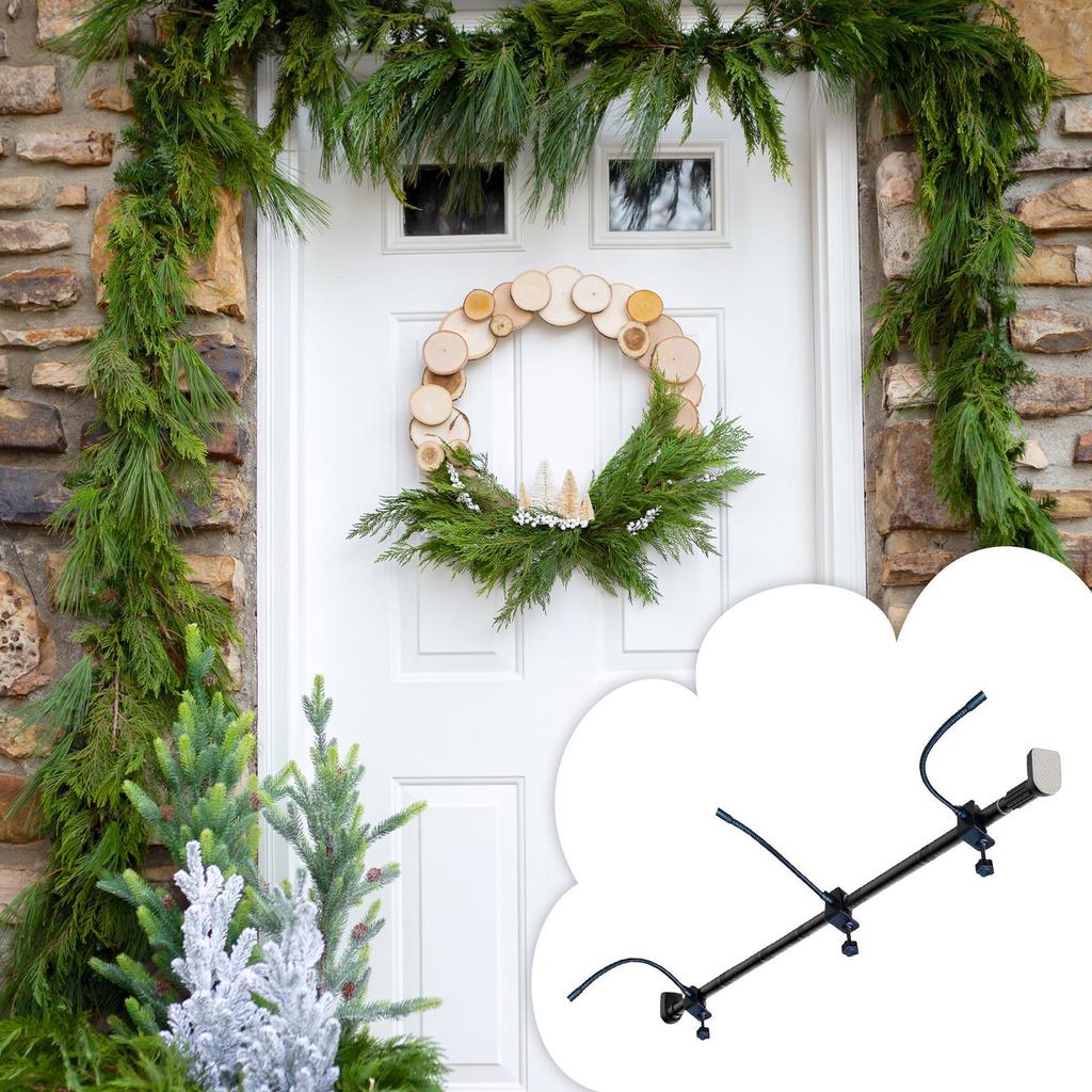 Door Frame Garland Hanger Christmas Halloween Garland Hanger Adjustable Metal Hanging Rack Holder For Wreath String Light