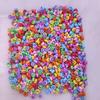 50 шт. 7 мм милые акриловые бусины ярких цветов с принтом звезды и Луны, смешанные плоские свободные бусины «сделай сам» для изготовления ювелирных изделий