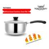 18cm Stainless Steel Non-Stick Saucepan: Single-Handle, For Baby Food, Soup, Milk & Instant Noodles, Induction Compatible.