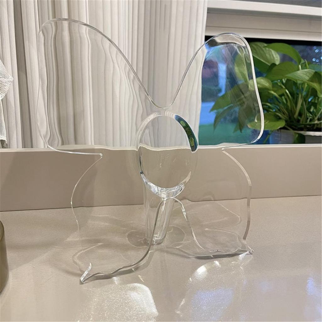 Clear Acrylic Butterfly Frame Vases Unique Art Flower Holder Container for Home Office Wedding Centerpieces Decors Gift