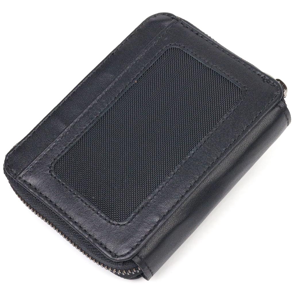 Beautiful Women's Purse Made of Natural Rough Leather CANPELLINI Wallet 21492 Black