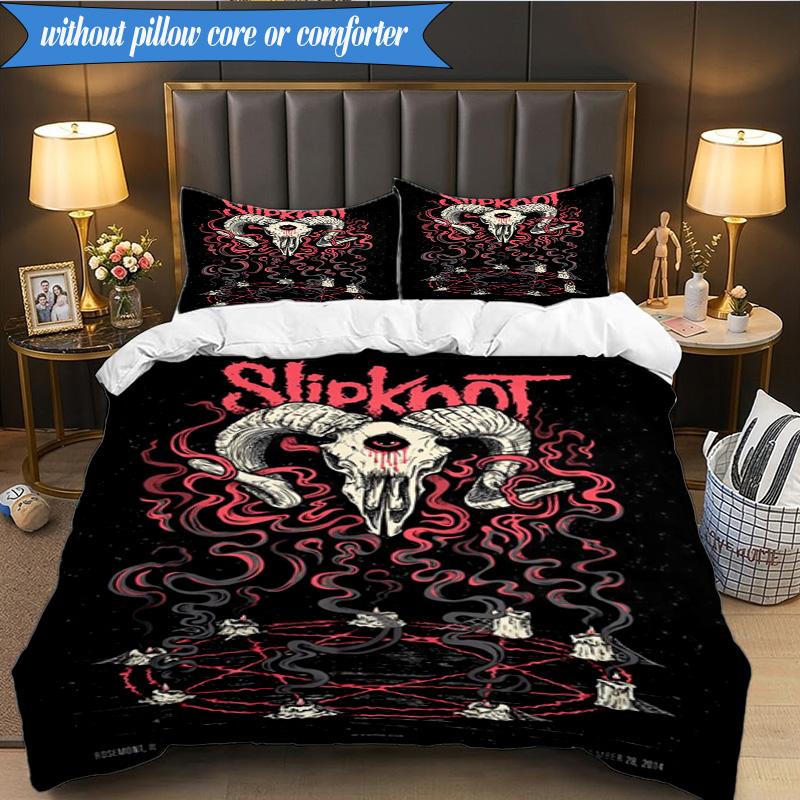 Skull Rock musi 3pcs K-pop music group Bedding set,Ideal for Bedroom, Dormitory,Including Duvet Cover And 2pcs Pillowcases,Fan gifts