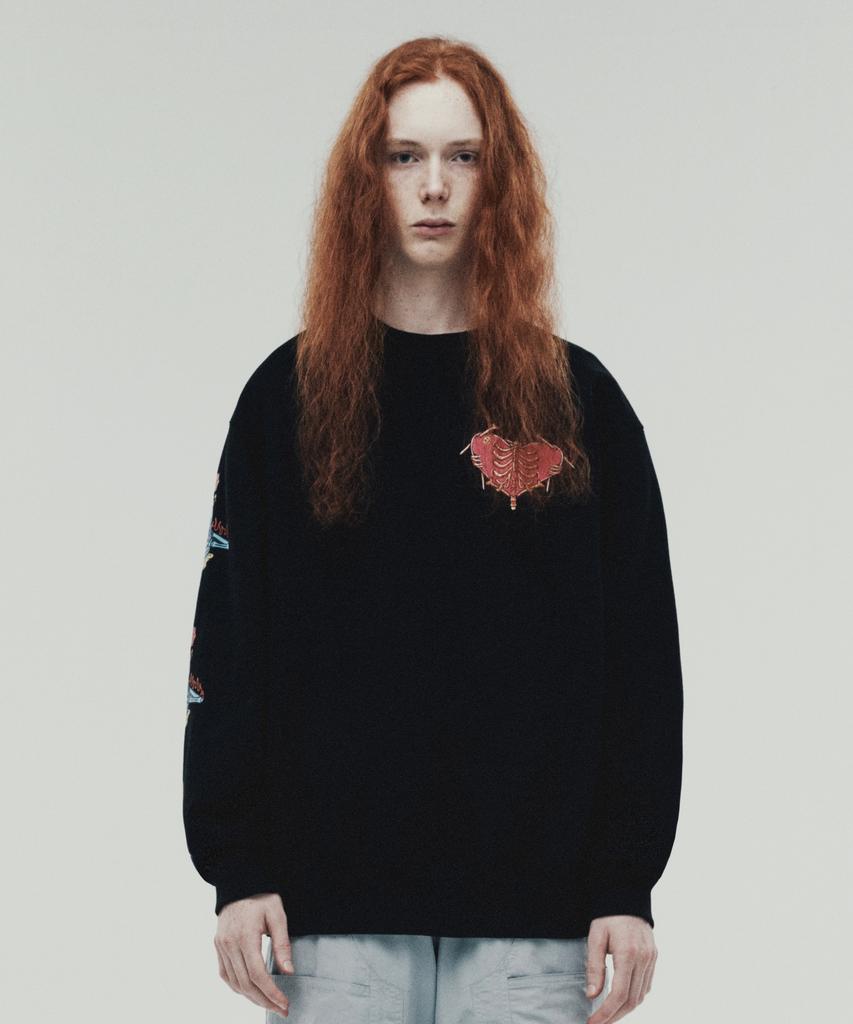 THEVINYLHOUSE Fall In Love Sweatshirts Black (Vh2Dfum445A)