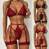 Floral Lace Underwire Female Sexy Costumes Women Bra and Panty Garters Sexy Lingerie Sets Women's Thong Set Sexy Bodysuit