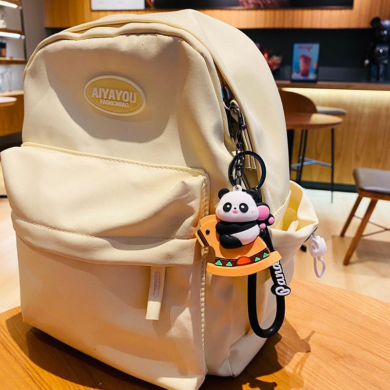 Adorable Cartoon Panda Keychain Cute Silicone Key Ring Perfect Gift For Couples And Friends