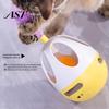Cat Exercise Toys for Weight Management Interactive Wobble Toy, Automatic 360 Degree Rotating Feather Chirping Pet Sound, Touch Activated