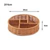 Hardness Rattan Wicker Woven Serving Baskets Khaki Restaurant Serving Tabletop Display