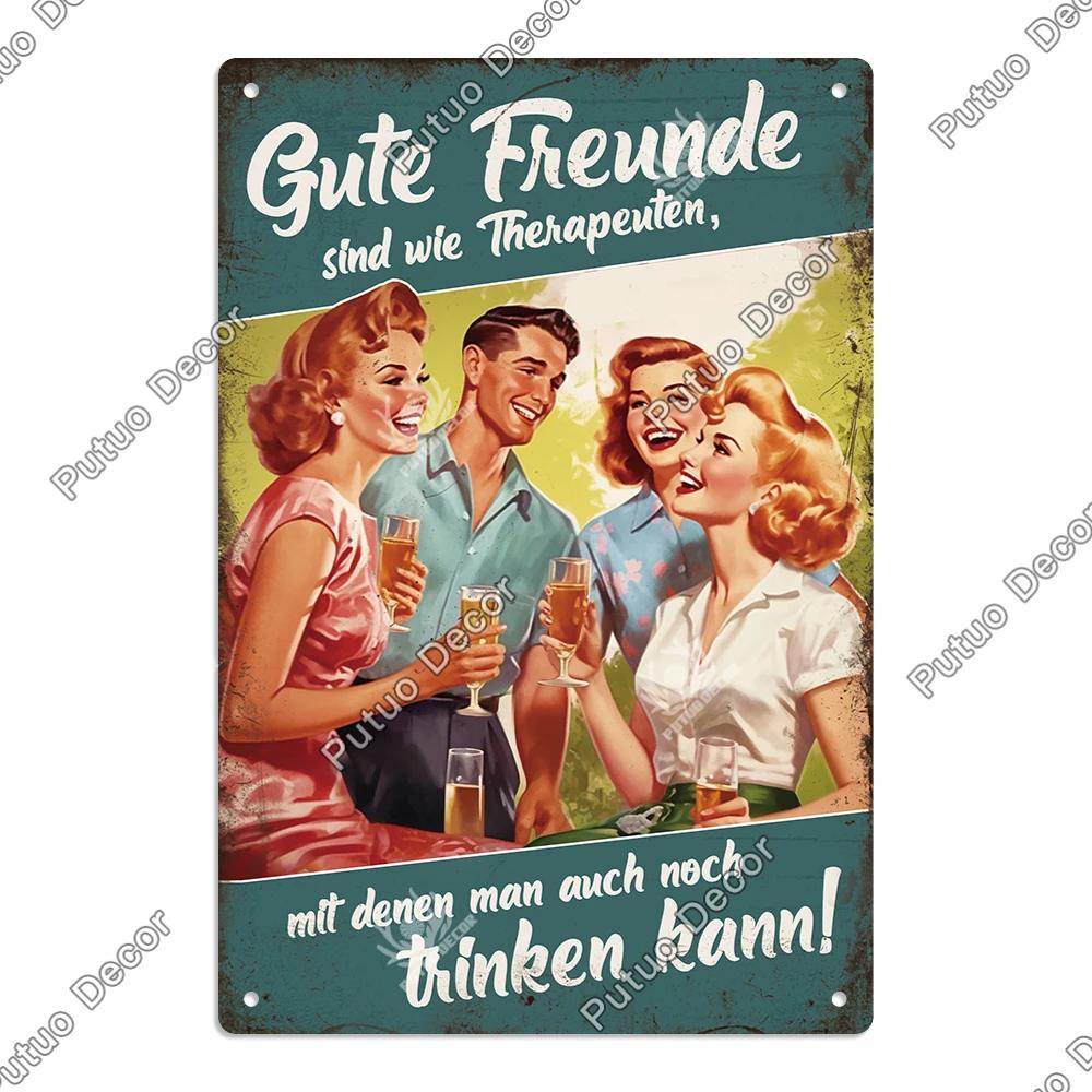 Декор напиток винтажный немецкий металлический знак смешной пивной пьющий вино любитель напитков для бара паба клуба дома человек пещера настенный декор
