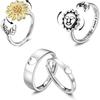 Hot Selling Sunflower Rotating Ring, Sun Moon Star Ring, Adjustable Accessories Gift