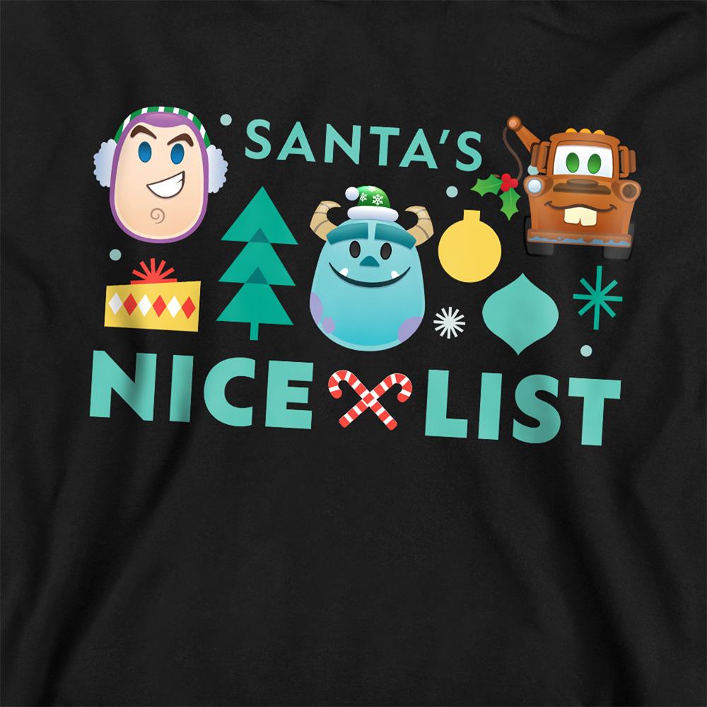 Disney Pixar Childrens/Kids Santa's Nice List Heather Christmas Pullover Hoodie