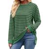 Женская модная полосатая футболка с круглым вырезом и длинными рукавами