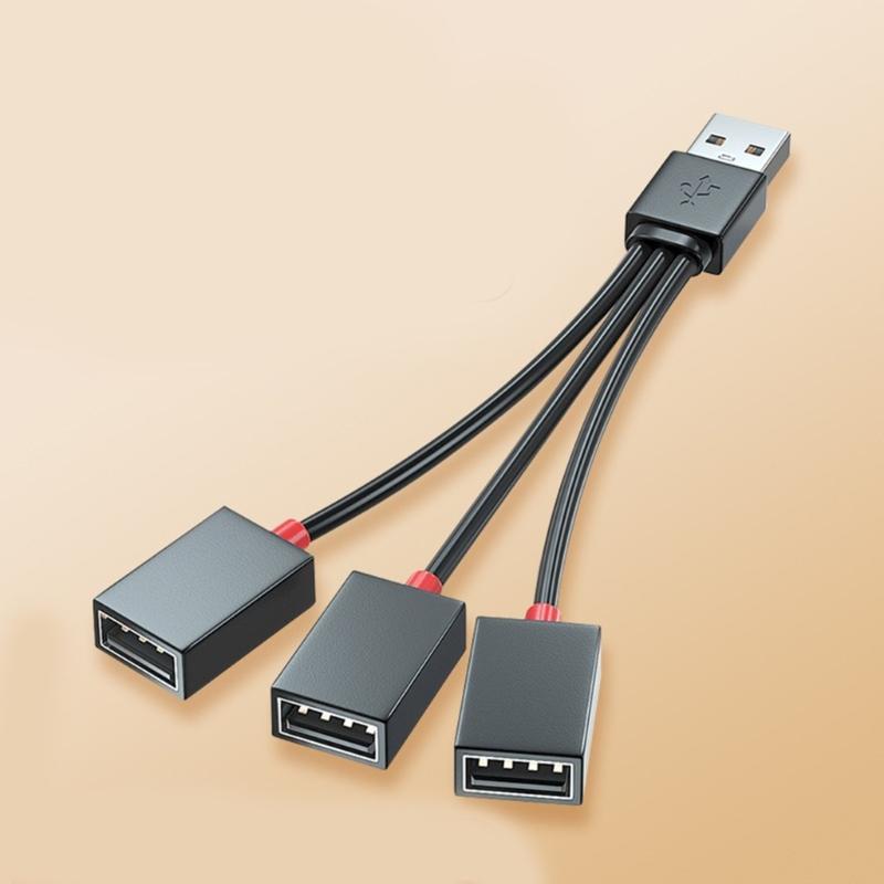 3-в-1 USB-разветвитель, USB-разветвитель питания 1 штекер на 3 гнезда USB 2.0, разветвитель USB 1 на 3, USB-удлинитель