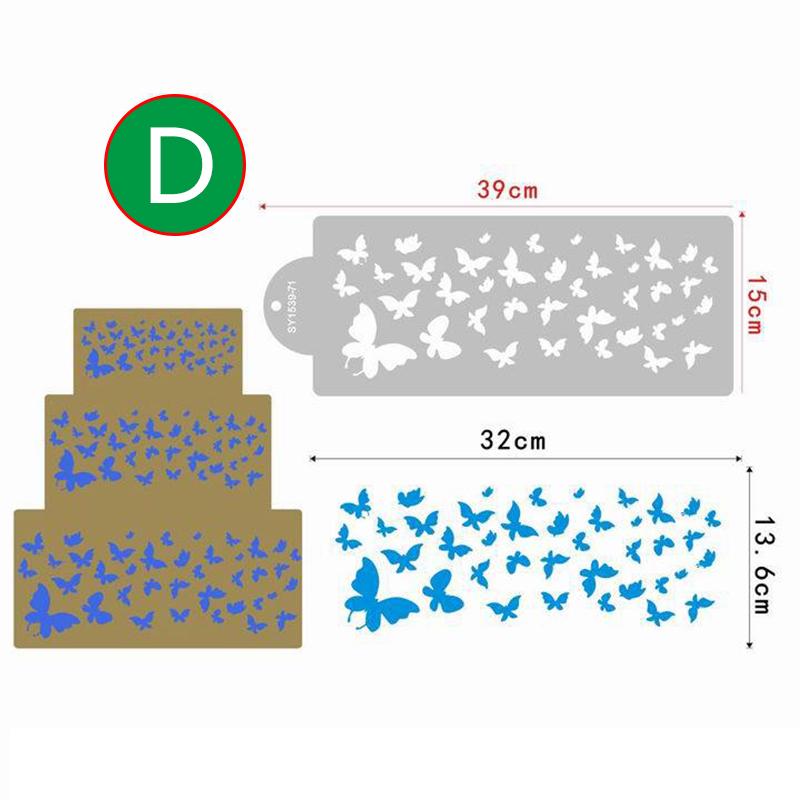 1 шт., трафареты для торта, пластиковые кружевные трафареты для торта, шаблон с шипами пшеницы