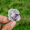 African Amethyst Stone Stackable Statement Bezel Ring Jewelry Sterling Silver