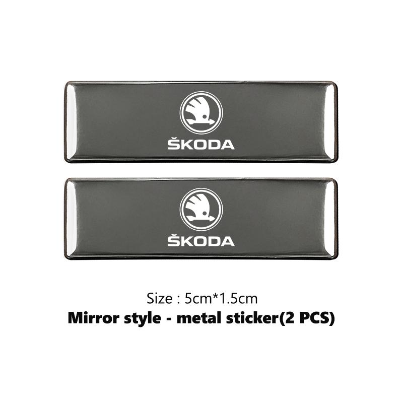 AAFO1 Car Decals Accessories Aluminum Alloy Emblem Auto Body Stickers Decoration For Skoda VRS Octavia 1 2 3 A7 A5 Fabia Rapid Superb