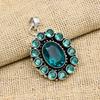 Indicolite Tourmaline Gemstone Jewelry Handmade 925 Sterling Silver Pendant For Wedding Gift