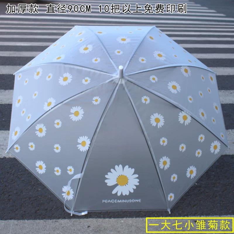 Transparent Umbrella, Thickened and Large, Automatic, Transparent, White, Trendy, Unisex, Long Straight Handle, Prop for Painting