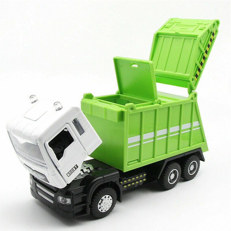 1/50 Garbage Truck Toys Alloy Diecast Cars Trash Truck with Light and Sound Recycled Trucks Toy for Boys