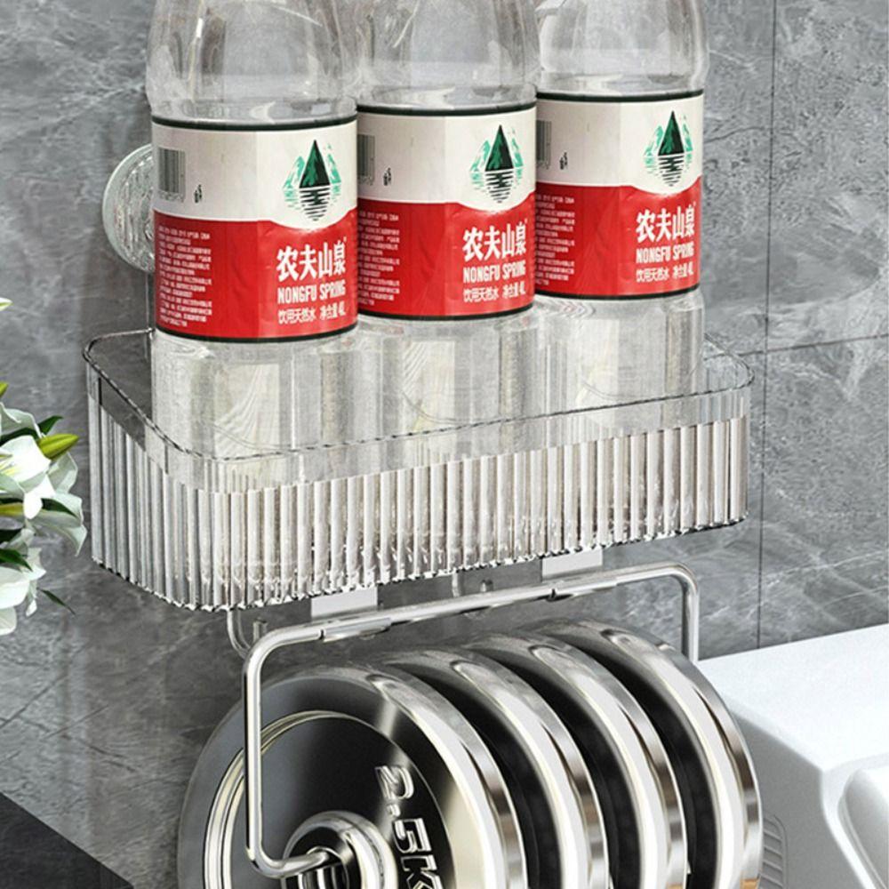 Punch Free Shower Storage Rack Organizer Bathroom Shower Basket Suction Cup Shelf Home