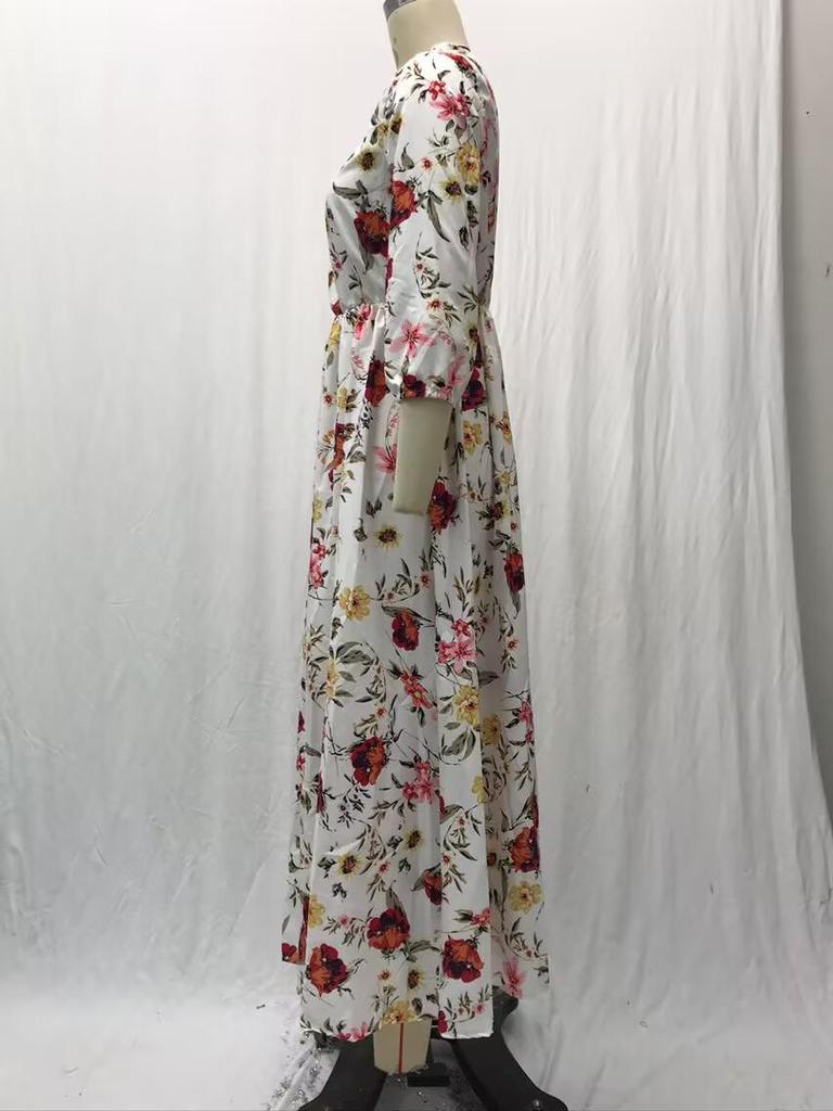 2025 Юго-Восточная Азия Женское облегающее платье-халат с принтом – Весенняя мода Длинная юбка