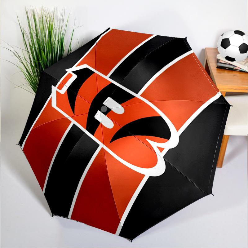 Bengals Team Logo Artwork Umbrella 8-Frame for Travel, Camping, Casual Lightweight Portable Umbrella, Essential for Every Family Holidays Gift