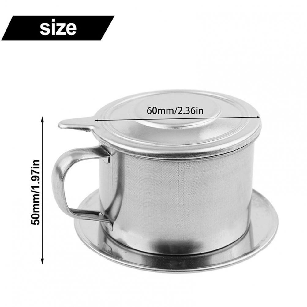 Stainless Steel Coffee Pot Coffee Maker Vietnamese Drip Filter Silver Home Tool