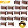 4–16PCS Solar LED Step Lights Waterproof Stair Fence Deck Railing Lamps for Outdoor Patio Yard Pathway Garden Night Decoration