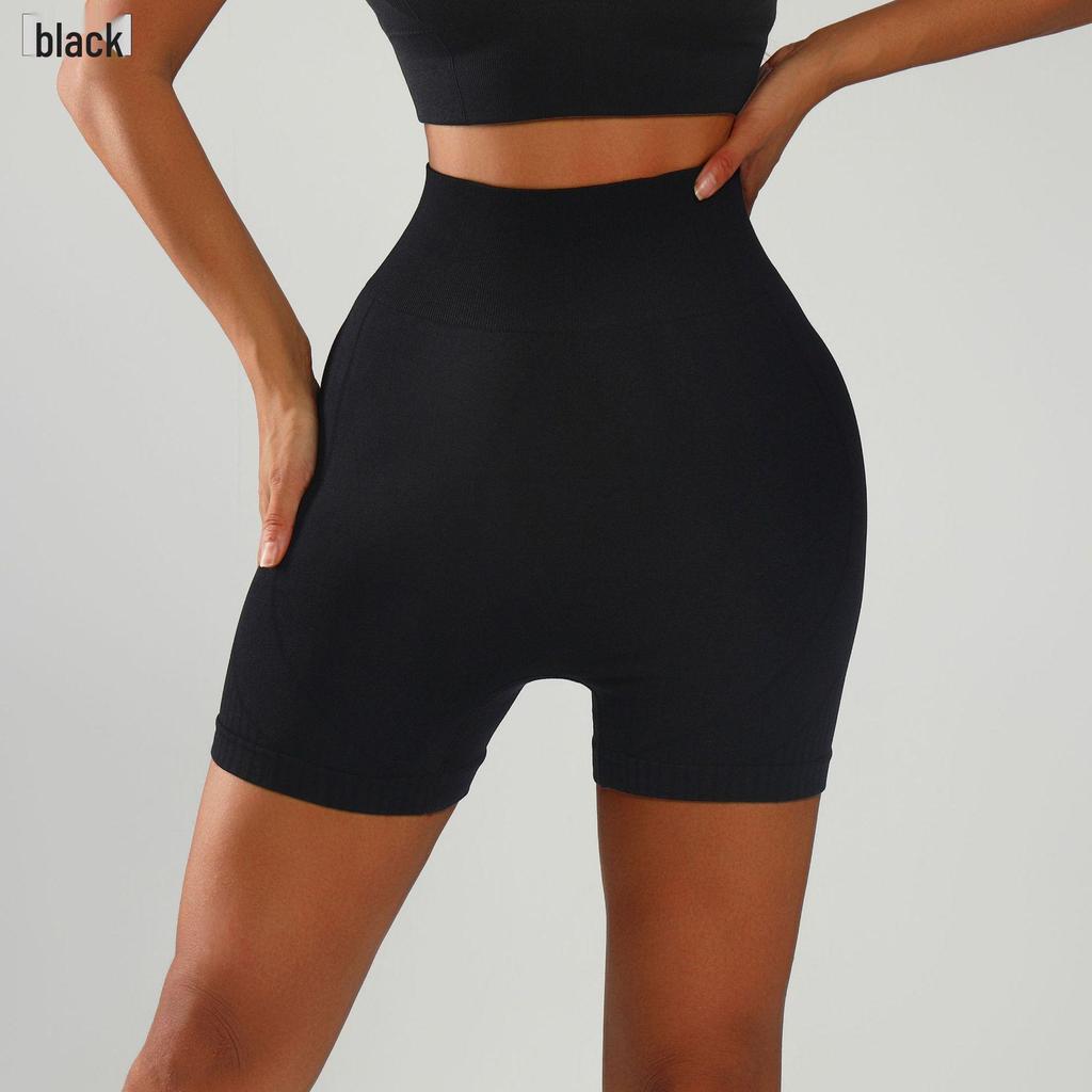 Бесшовные велосипедки для йоги с высокой талией, быстросохнущие - Персиковый пуш-ап, облегающие, длиной три четверти