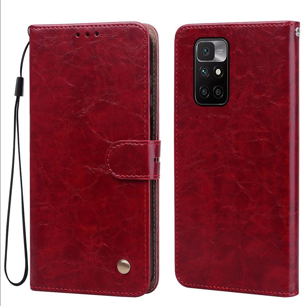 Винтажный чехол-бумажник с текстурой Crazy Horse из ПУ-кожи для Xiaomi Redmi 10, 10 2022, с держателем для карт, подставкой, противоударный защитный чехол