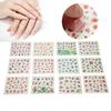 12 листов наклеек для дизайна ногтей Натуральные растения Листья Цветы Водные наклейки для ногтей для DIY ногтей