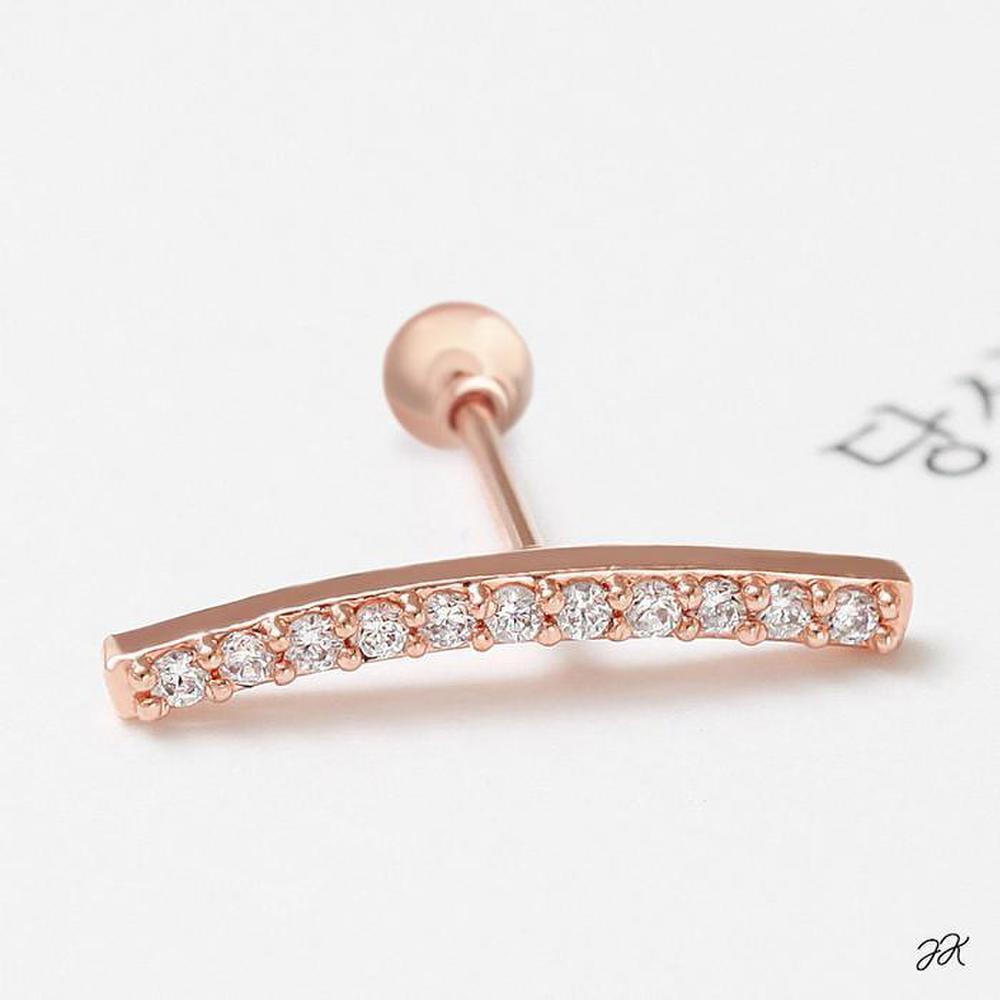 14K Gold Needle Cubic Stick Rose Gold Piercing (S8538964)
