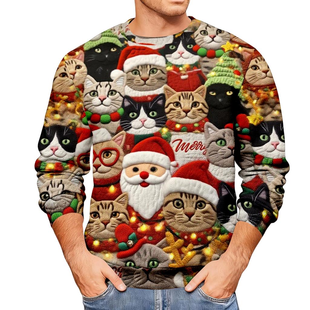 Свободное мужское худи с рождественским принтом