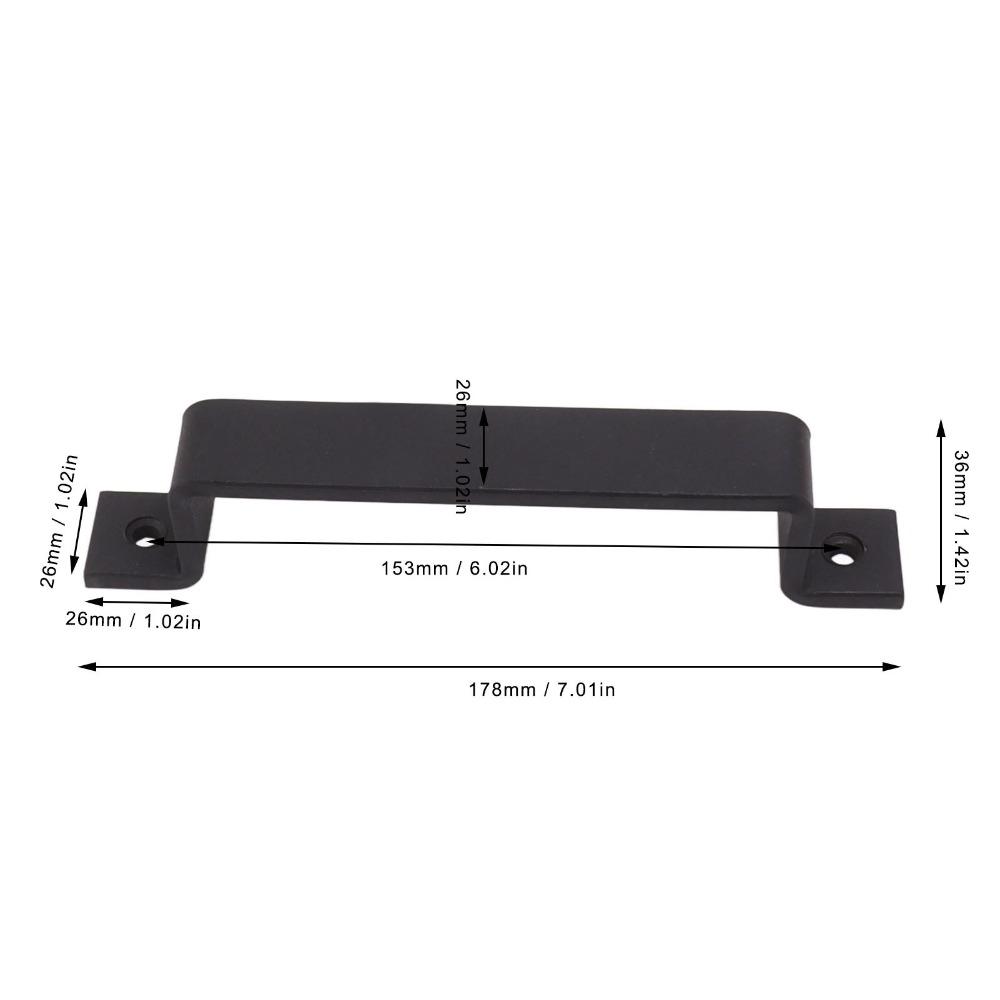 Black Barn Door Pull Handle 153mm Hole Spacing Door Handle Bar Modern Sliding Door Pull Wardrobe