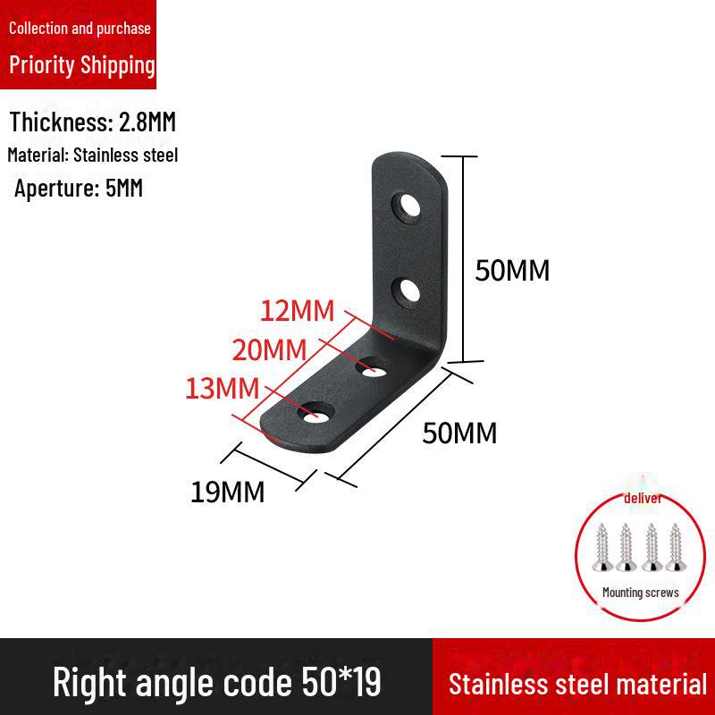 Кронштейн для полок L-образной формы из нержавеющей стали, соединитель под прямым углом 90 градусов