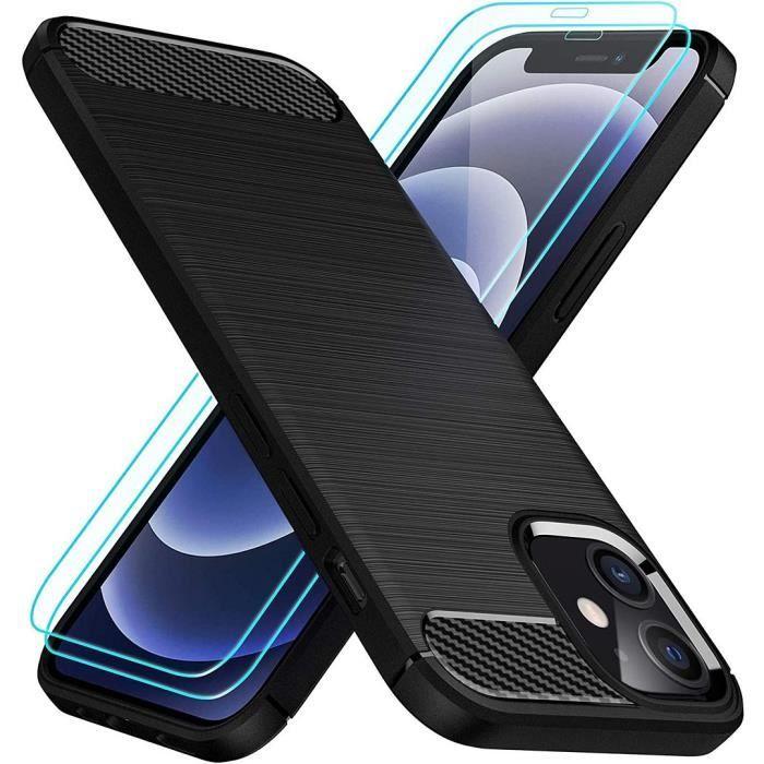 Protective Case - PROSHOP - for iPhone 12 Mini - Flexible - Carbon Fiber - Black