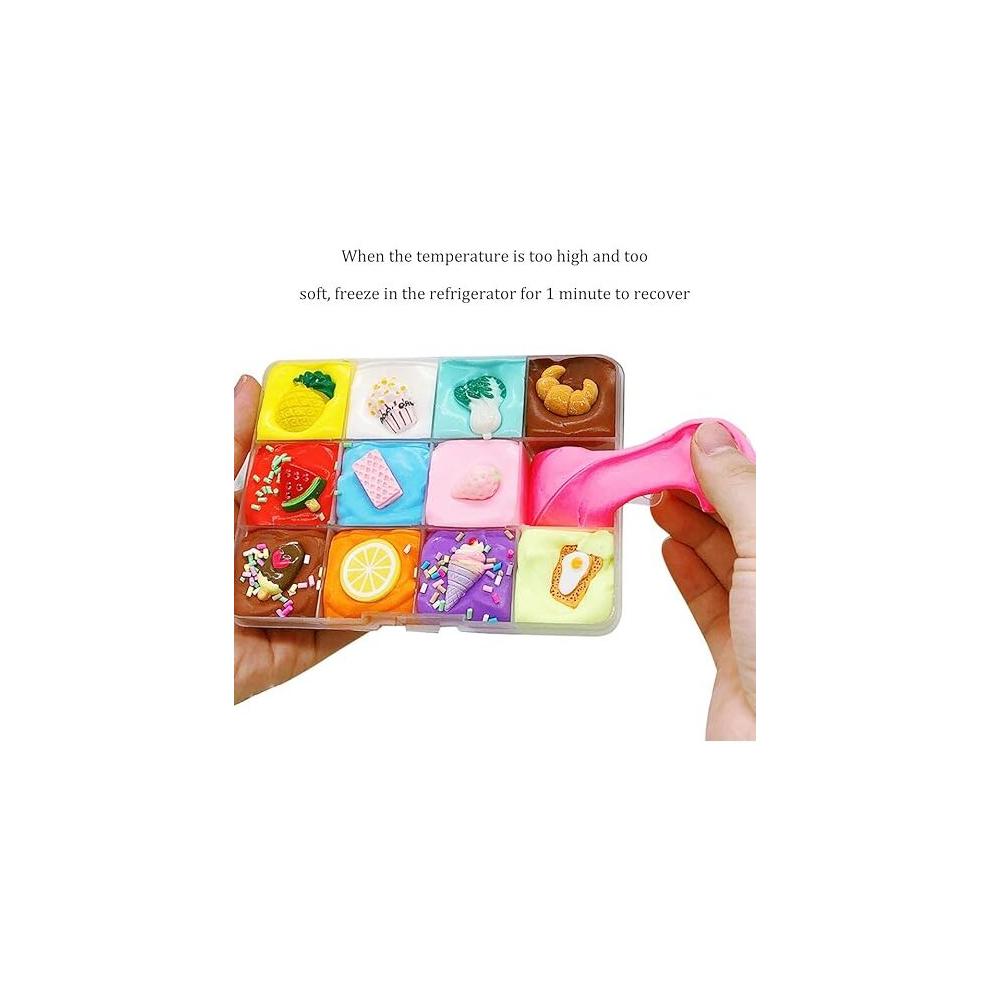 Cotton Mud Clay, DIY Fluffy Slime Fruit Dish Slime Vegetable Cake Fruit Platter Slime Children's Intellectual Toys Gifts Non-Stick 200ml