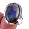 Natural Labradorite Gemstone Handmade 925 Solid Silver Jewelry Ring Size 9 Y5Y17