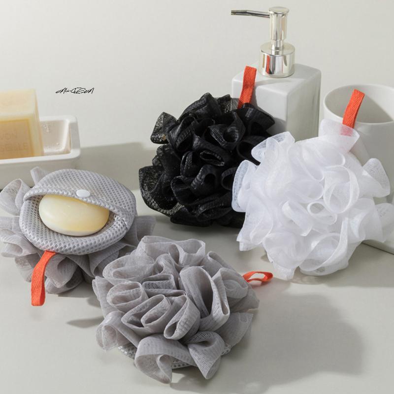 Мягкая мочалка-шарик для ванны 2-в-1: дозатор мыла и скраб для тела, отшелушивающий массажер для душа для мужчин и женщин.