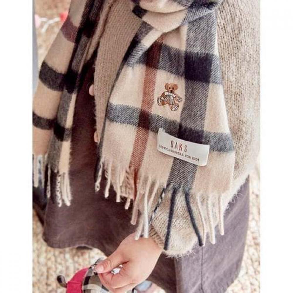 Daks Cashmere 100 Brown House Check Muffler Dbmu5f971w2