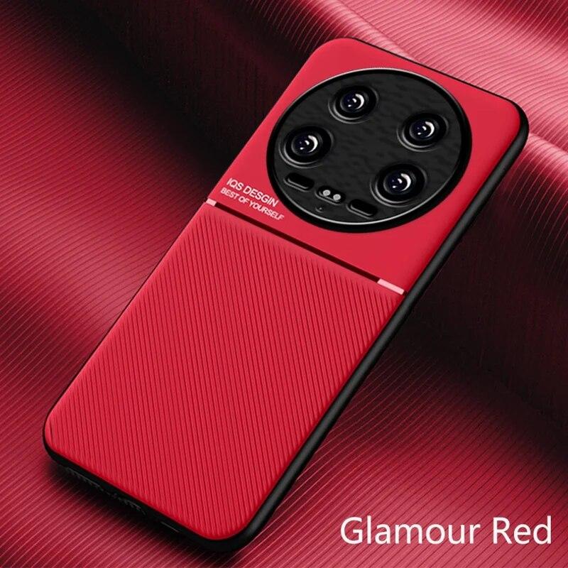Магнитный чехол из искусственной кожи для Xiaomi Mi 14 Ultra 5G, автомобильный держатель, роскошный силиконовый защитный чехол для телефона Xiaomi 14 Pro Mi14