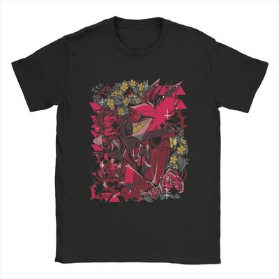 Футболки с Аластором из Отеля Хазбин, весенние, универсальные, повседневные, оверсайз, мужские, женские, Харадзюку, с коротким рукавом, хлопковые, уличная одежда, унисекс, топы