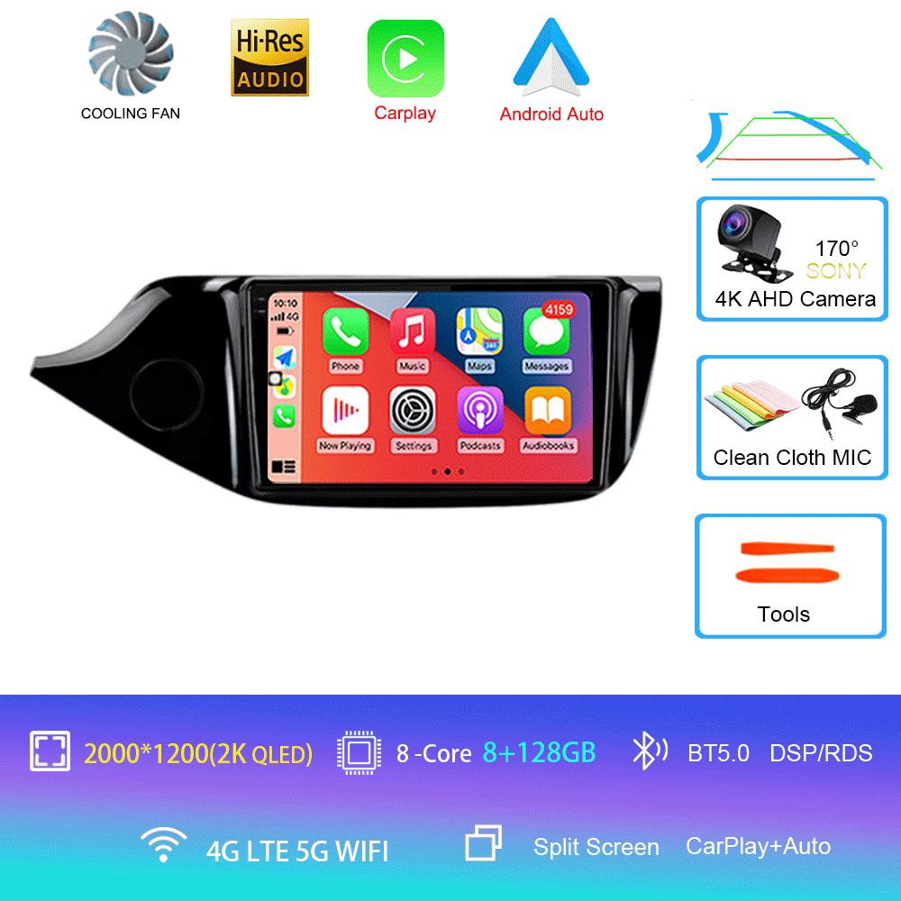 Автомобильное радио Android 14 Carplay для KIA Cee'd CEED JD 2012 2013 - 2018 Навигация Мультимедийный проигрыватель Стерео 5GWiFi+4G SIM BT видео