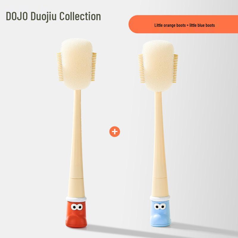 Five-in-One Long Handle Brush Set: Multi-functional for Small Boots, Insulated Cups, Baby Bottles, and Cleaning Sponges.